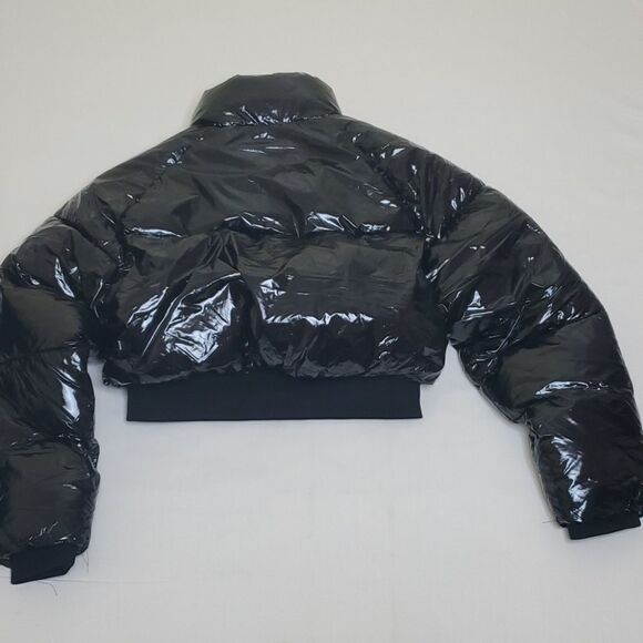 $129 NEW BLANKNYC BLACK OVERSIZED PUFFER SHINY REVOLVE COAT JACKET LARGE L NWT - Picture 6 of 12
